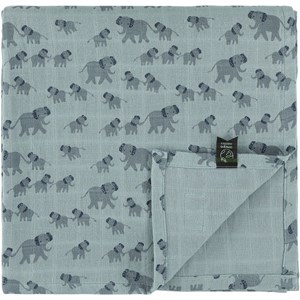 Maxi lange en mousseline enchanting elephant (110 x 110 cm)