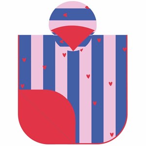 Poncho de plage cerise (60 x 60 cm)