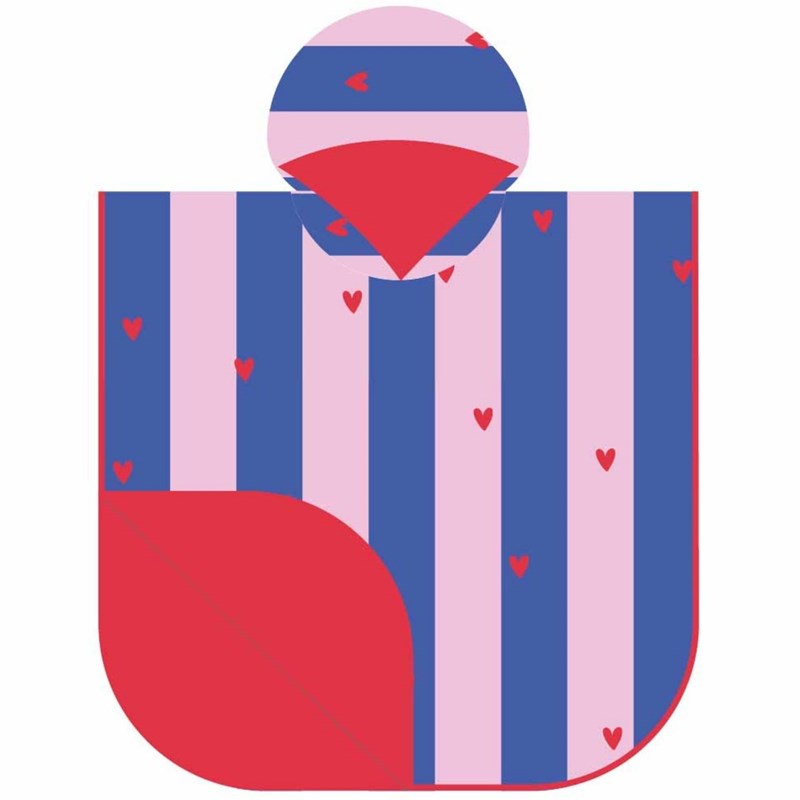 Poncho de plage cerise (60 x 60 cm)