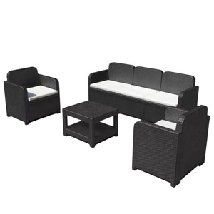 Ensemble jardin ramo 5 places Noir
