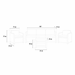 Ensemble jardin ramo 5 places Noir