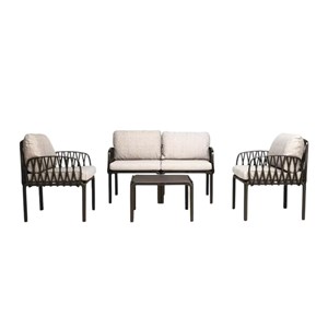 Ensemble jardin marella 4 places Marron