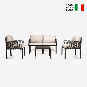 Ensemble jardin marella 4 places Marron