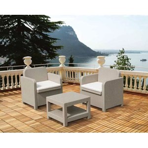 Salon jardin rotin 2 places midgard Beige