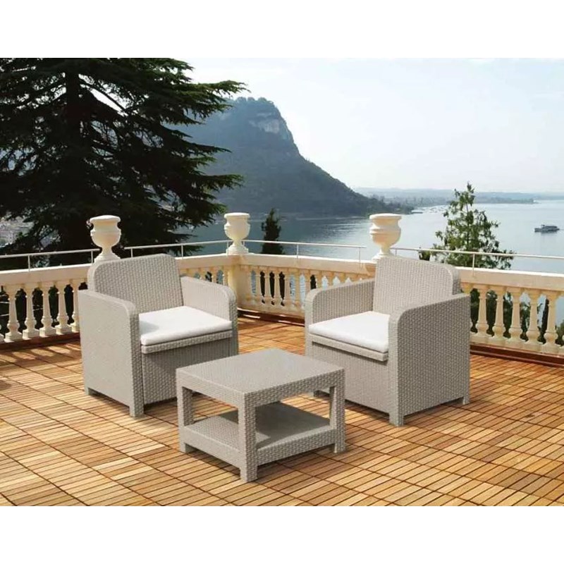 Salon jardin rotin 2 places midgard