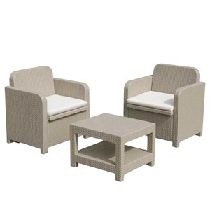 Salon jardin rotin 2 places midgard Beige