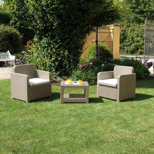 Salon jardin rotin 2 places midgard Beige