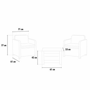 Salon jardin rotin 2 places midgard Beige