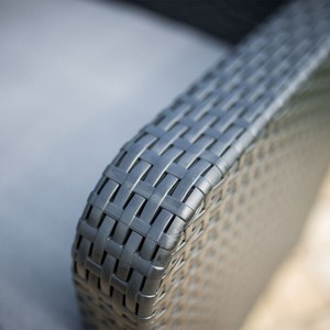 Salon jardin 4 places elphame rotin Noir