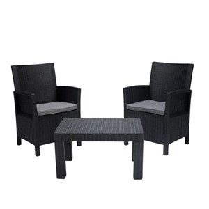 Ensemble jardin nirvana 2 fauteuils Noir