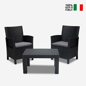 Ensemble jardin nirvana 2 fauteuils Noir