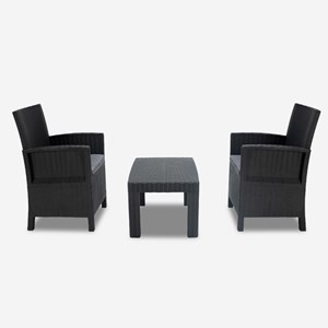 Ensemble jardin nirvana 2 fauteuils Noir