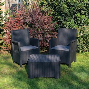 Ensemble jardin alfheim 2 fauteuils Noir