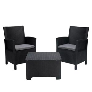 Ensemble jardin alfheim 2 fauteuils Noir