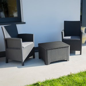 Ensemble jardin alfheim 2 fauteuils Noir