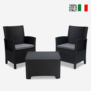 Ensemble jardin alfheim 2 fauteuils Noir