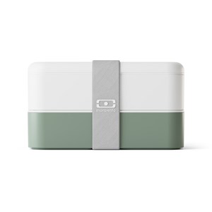 Lunch box rectangle 2x500ml vert leaves