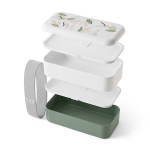Lunch box rectangle 2x500ml vert leaves