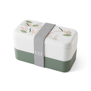 Lunch box rectangle 2x500ml vert leaves