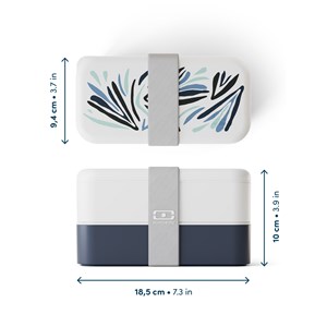 Lunch box rectangle 2x500ml bleu nordic