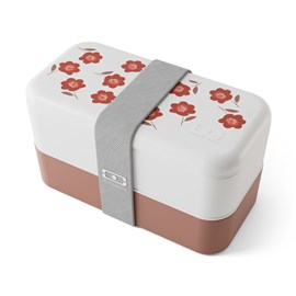 Lunch box rectangle 2x500ml rose poppy