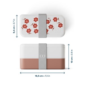 Lunch box rectangle 2x500ml rose poppy