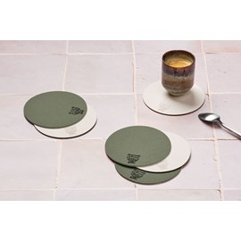 Sous-verre - réversible - cuir recyclé