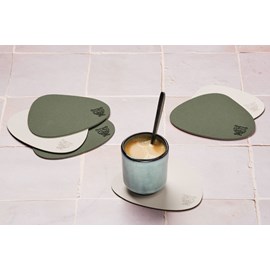 Sous-verre - réversible - cuir recyclé