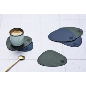 Sous-verre - réversible - cuir recyclé