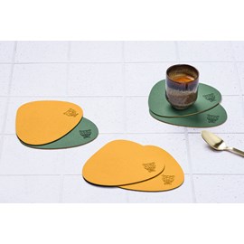 Sous-verre - réversible - cuir recyclé