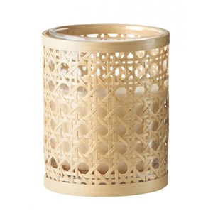 Bougie lin en fleurs habillage cannage