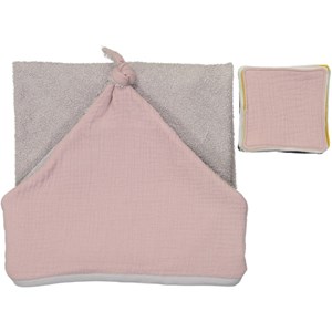 Sortie de bain gaze de coton vieux rose