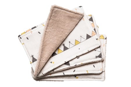 Lot de 5 lingettes lavables tipis