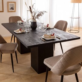 Table à manger en bois d'acacia noir