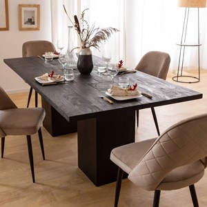 Table à manger en bois d'acacia noir