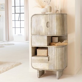 Buffet haut en bois de manguier clair yoni