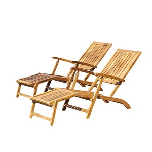 Lot de 2 transats en bois d'acacia