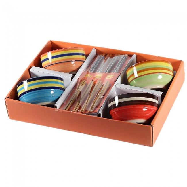 La chineuse - Coffret bols à riz et baguettes