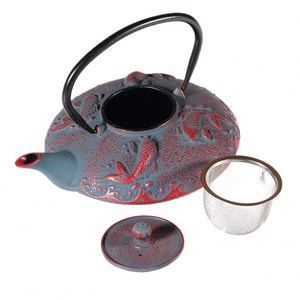 Théière japonaise en fonte - carpes