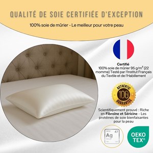 Taie d'oreiller soie peau sensible