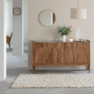 Buffet en marbre et bois d'acacia calix