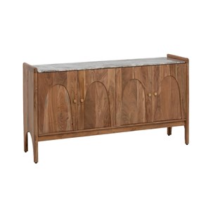 Buffet en marbre et bois d'acacia calix