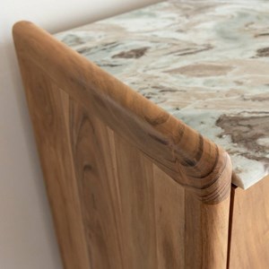 Buffet en marbre et bois d'acacia calix