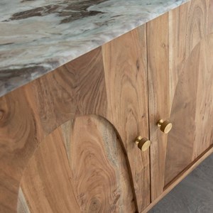 Buffet en marbre et bois d'acacia calix