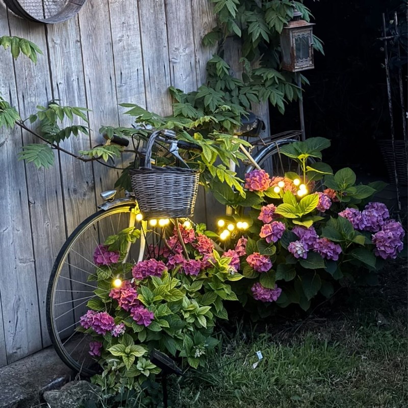 Piquets solaires led blanc chaud pour jardin, 18 led, 2 modes d'éclairage