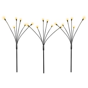 Piquets solaires led blanc chaud pour jardin, 18 led, 2 modes d'éclairage