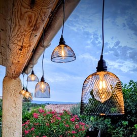 Guirlande guinguette abat-jour led 2,5 m – blanc chaud, raccordable