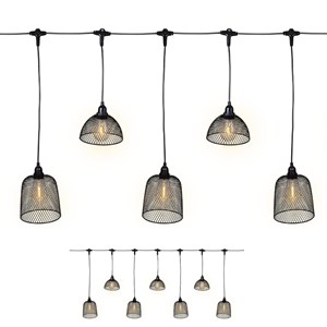 Guirlande guinguette abat-jour led 2,5 m – blanc chaud, raccordable