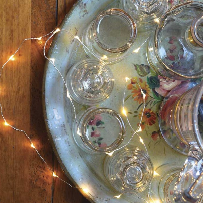 Guirlande solaire micro led 20m blanc chaud