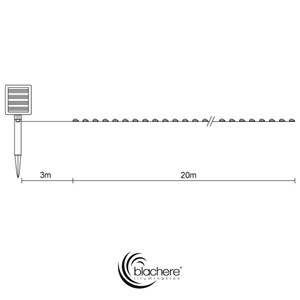 Guirlande solaire micro led 20m blanc chaud